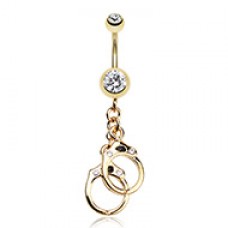 Golden Handcuff Sparkle Belly Button Ring