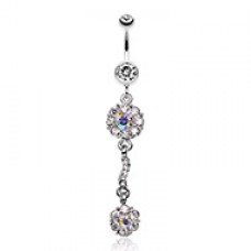 Dazzling Flower Blossom Belly Button Ring