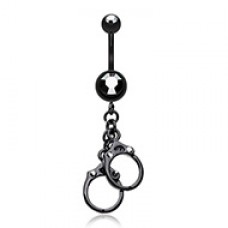 Blackline Handcuff Sparkle Belly Button Ring