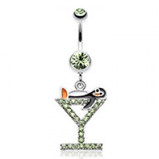 Happy Penguin Hour Martini Belly Button Ring
