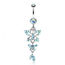 Glam Butterfly Fall Fancy Belly Button Ring