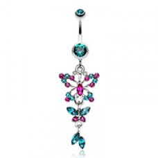 Glam Butterfly Fall Fancy Belly Button Ring
