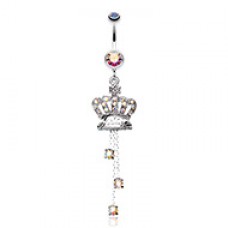 Royal Crown Sparkle Belly Button Ring