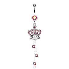 Royal Crown Sparkle Belly Button Ring