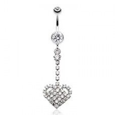 Journey Heart Sparkle Belly Button Ring