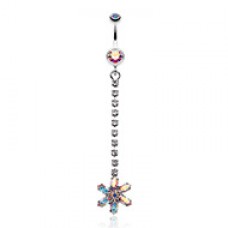 Flower Journey Gem Sparkle Belly Button Ring