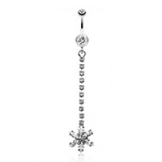 Flower Journey Gem Sparkle Belly Button Ring