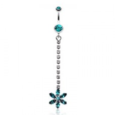 Flower Journey Gem Sparkle Belly Button Ring