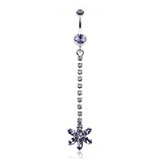 Flower Journey Gem Sparkle Belly Button Ring