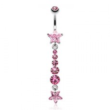 Star Journey Gem Dangle Belly Button Ring