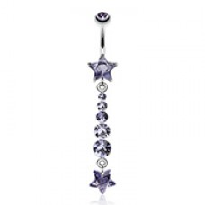 Star Journey Gem Dangle Belly Button Ring