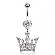 Regal Crown Belly Button Ring
