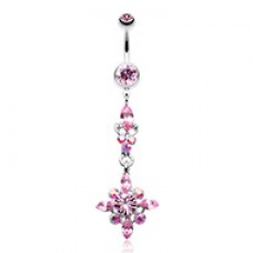 Dangling Shine Drops Belly Button Ring