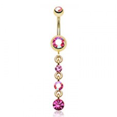 Golden Journey Sparkle Belly Button Ring