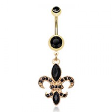 Golden Fleur de Lis Belly Button Ring