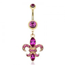 Golden Fleur de Lis Belly Button Ring