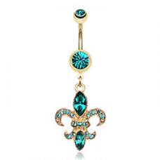 Golden Fleur de Lis Belly Button Ring