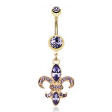 Golden Fleur de Lis Belly Button Ring