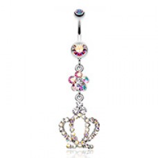 Flower Crown Sparkle Belly Button Ring