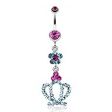 Flower Crown Sparkle Belly Button Ring