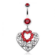 Sparkling Precious Heart Belly Button Ring