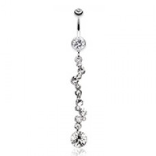 Crystal Journey Swirl Belly Button Ring
