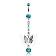 Sparkle Flutter Butterfly Belly Button Ring