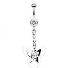 Shining Butterfly Belly Button Ring