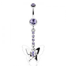 Shining Butterfly Belly Button Ring