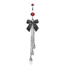 Bow-Tie Tassel Belly Button Ring
