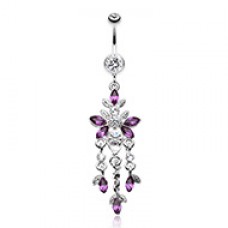 Butterfly Sparkle Droplets Belly Button Ring