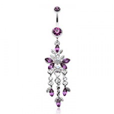 Butterfly Sparkle Droplets Belly Button Ring