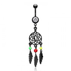 Blackline Enchanted Links Dream Catcher Belly Button Ring