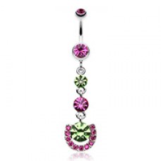 Vivacious Crystals Belly Button Ring