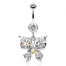 Luminous Butterfly Glam Belly Button Ring