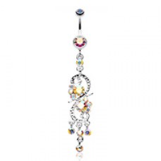 Glistening Chandelier Belly Button Ring 