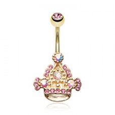 Royal Majesty Crown Belly Button Ring