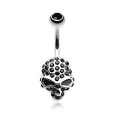 Death Skull Mask Belly Button Ring