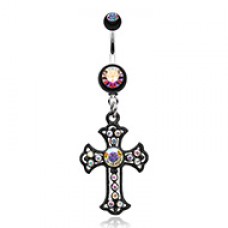 Blackline Opulent Cross Belly Button Ring