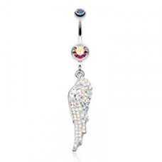 Jeweled Angel Wing Sparkle Belly Button Ring