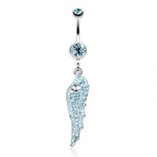 Jeweled Angel Wing Sparkle Belly Button Ring
