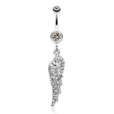 Jeweled Angel Wing Sparkle Belly Button Ring