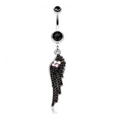 Jeweled Angel Wing Sparkle Belly Button Ring