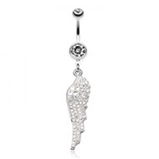 Jeweled Angel Wing Sparkle Belly Button Ring