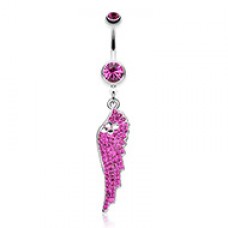 Jeweled Angel Wing Sparkle Belly Button Ring