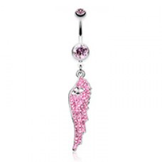Jeweled Angel Wing Sparkle Belly Button Ring