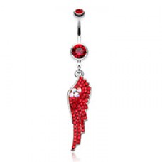 Jeweled Angel Wing Sparkle Belly Button Ring