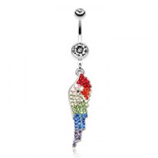 Jeweled Angel Wing Sparkle Belly Button Ring