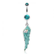 Jeweled Angel Wing Sparkle Belly Button Ring