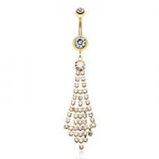 Golden Chandelier Sparkle Belly Button Ring
